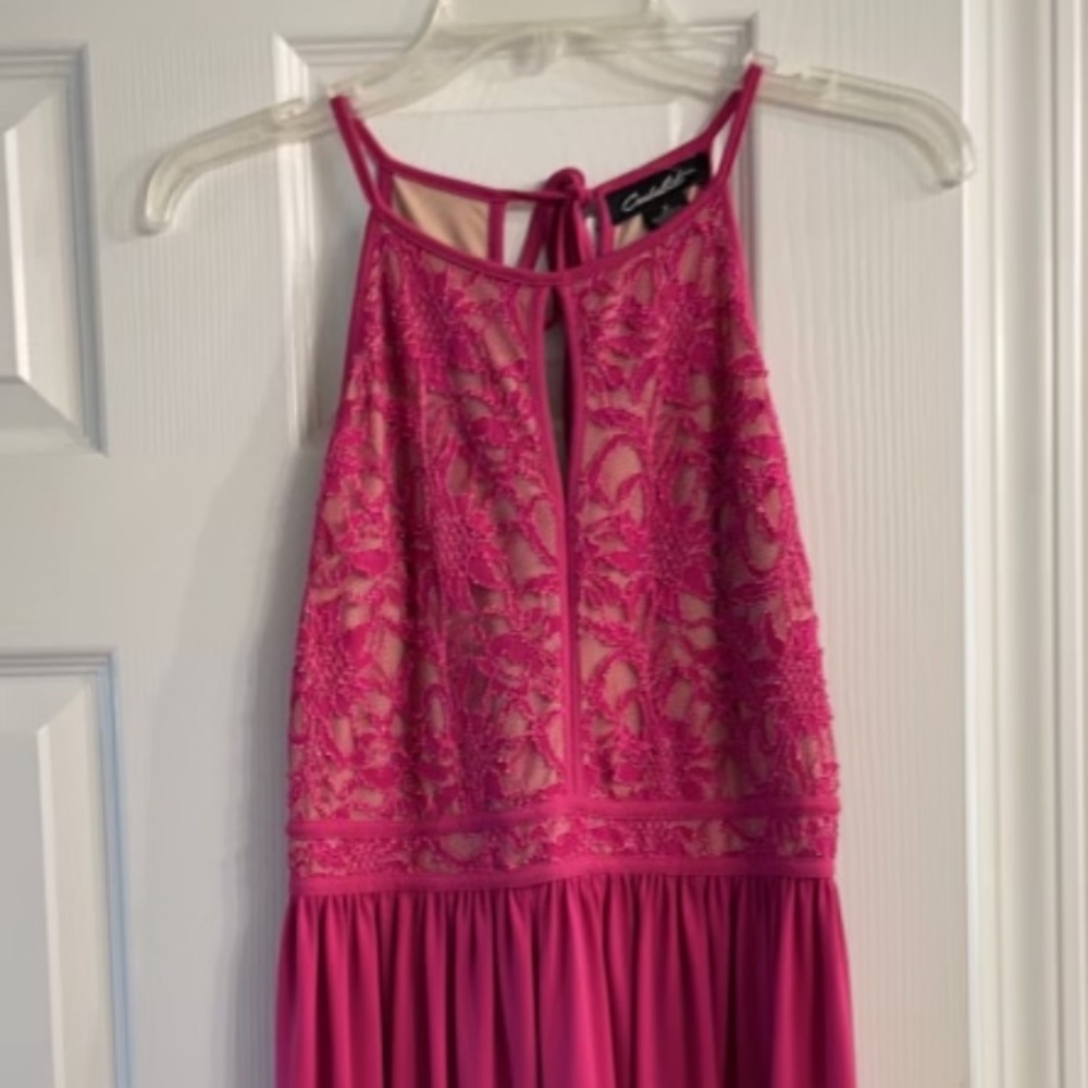 pink long dress